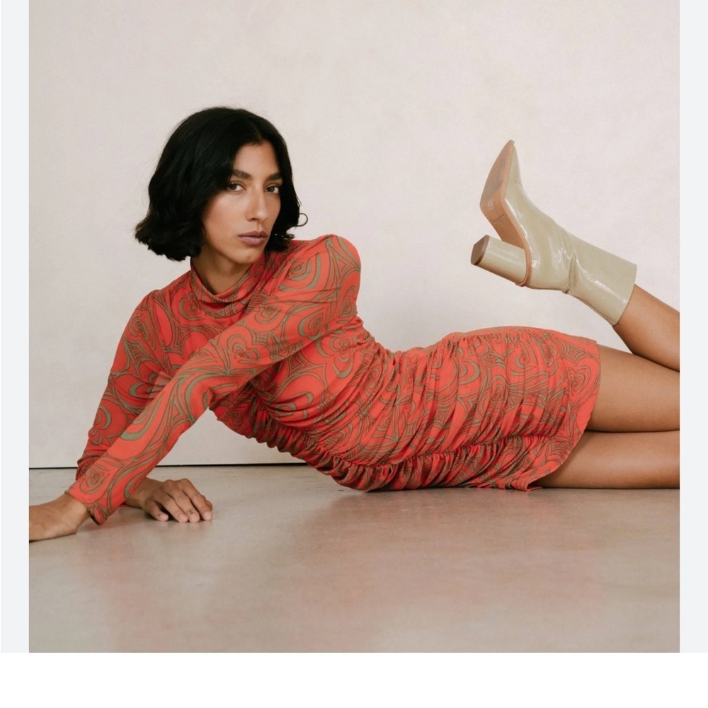 Lisa Says Gah Elenor Mini Dress in Red Heart Swirl Women’s Small